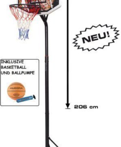 Hudora-Basketballstnder-Basketballkorb-Chicago-206-260-cm-mit-Basketball-und-Pumpe-0