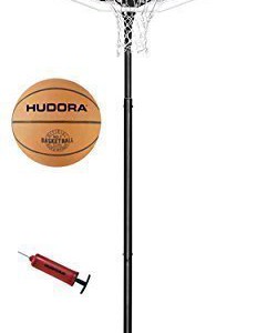 Hudora-Basketballstnder-Pro-XXL-Basketballkorb-71661-bis-260-bis-305-cm-Korbhhe-offizielle-Spielhhe-und-Ball-und-Pumpe-0