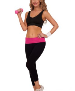 schwarze-Yoga-Training-Fitness-Stretch-Caprihose-Active-Wear-0