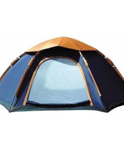 CampFeuer-Hexagon-Campingzelt-Sechseckzelt-groes-Kuppelzelt-blau-orange-3000-mm-Wassersule-0