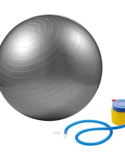 Gymnastikball-65cm-inklusive-Pumpe-Sitzball-fr-Fitness-Yoga-Pilates-grau-silber-0