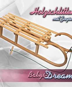 Babys-Dreams-Hrnerrodel-120cm-Zugleine-Schlitten-Holzschlitten-Kinderschlitten-NEU-0