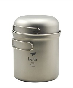 Keith-lightweight-Pot-Set-Camping-Cookware-Titan-Topf-Klapp-Schussel-0