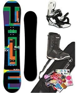TRUE-Junior-Snowboard-Set-BLOCK-Kids-115-cm-Bindung-Boots-Bag-Sticker-0