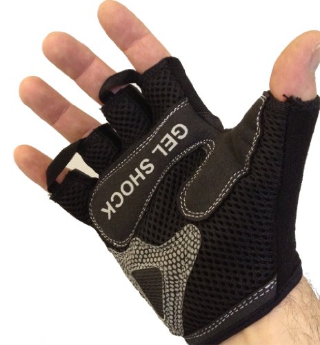 Fingerlos Trainingshandschuhe Fitnesshandschuhe Handschuhe *Fahrradhandschuhe mit Gel Einsätzen auf der Handinnenfläche