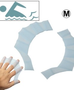 Mitte-Gre-Finger-Flexible-Silikon-Schwimmen-Schutzhandschuhe-Blau-0