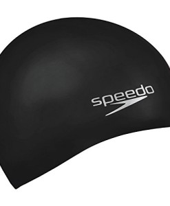 Speedo-Badekappe-Plain-Moulded-Silicone-Cap-One-size-Black-0