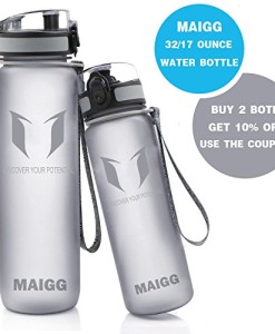 MAIGG-Best-Sports-Wasser-Flasche-500ml-1000ml-Eco-Friendly-BPA-freiem-Kunststoff-fr-das-Laufen-Fitness-Yoga-Im-Freien-und-Camping-Schnelle-Wasserdurchfluss-Flip-Top-ffnet-sich-mit-1-Click-Wiederverwen-0