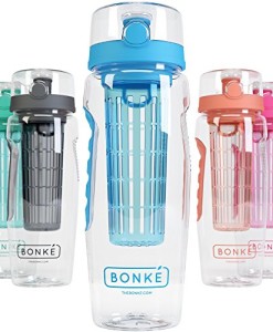 Bonke-Trinkflasche-fr-Fruchtschorlen-mit-kostenloser-Reinigungsbrste-Groe-1-Liter-BPA-freie-Sportflasche-Wasserflasche-mit-Gummigriff-und-extra-sicherem-Verschlusssystem-1-Jahr-Garantie-0