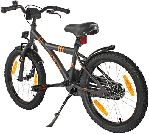 PROMETHEUS Kinderfahrrad 18 Zoll Jungen in Matt-Schwarz & Orange mit