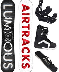 AIRTRACKS-Snowboard-Komplett-Set-LUMINOUS-Wide-Snowboardbindung-Savage-Snowboardboots-Sb-Bag-150-152-157-159-162-cm-0