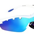 RayZor-Professional-leichte-UV400-White-Sports-Wrap-Ski-Snowboard-Sonnenbrille-mit-einem-1-Stck-belftet-Blau-Iridium-verspiegelt-Blendfreie-Objektiv-0