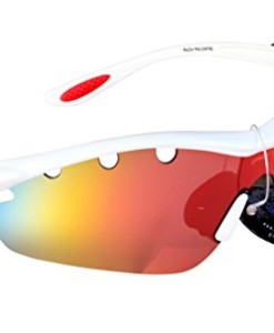 RayZor-Professional-leichte-UV400-White-Sports-Wrap-Ski-Snowboard-Sonnenbrille-mit-einem-1-Stck-belftet-rot-Iridium-verspiegelt-Blendfreie-Objektiv-0