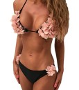 Damen-Bikini-LOBTY-Badeanzug-Badenmode-Blumen-Figurformend-Push-Up-Neckholder-Triangel-Soft-Cup-Sexy-Bauchweg-Ausgefallen-Zweiteiler-0