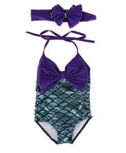 Homyl-Kinder-Mdchen-Schwimmanzug-Meerjungfrau-Kostm-Bowknot-Badenmode-Badeanzug-Einteiler-one-piece-Swimsuit-mit-Haarband-0