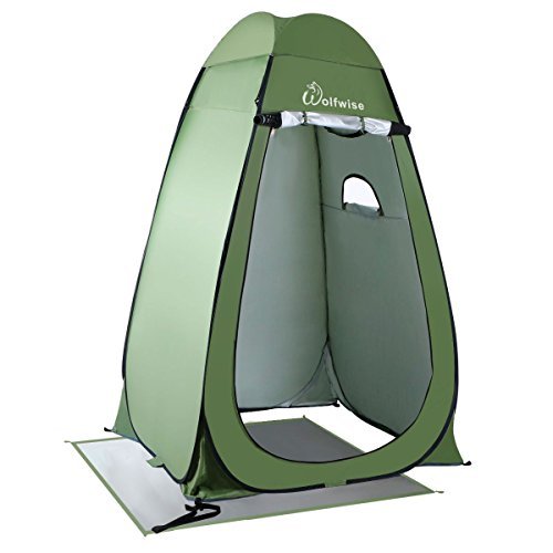 WolfWise Pop up Toilettenzelt Umkleidezelt Camping Duschzelt Outdoor Umkleidekabine Mobile Toilette mit Abnehmbar Zeltboden und Haube Wasserfest Tragbar