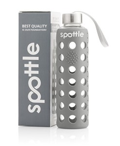 spottle-GlasflascheTrinkflasche-Glas-auslaufsicher-550ml-Trinkflasche-Glas-mit-Silikonhlle-fr-unterwegs-Smoothies-Wasser-Fitness-Yoga-Sport-BPA-Frei-0
