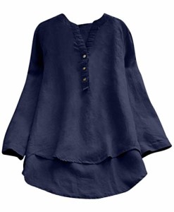 Yazidan-Hemd-Frau-Retro-Lange-rmel-Beilufig-Lose-Taste-Oberteile-Bluse-Abschlag-Einfarbig-Bluse-Pure-Farbe-Oberteile-bergre-Sweatshirt-Asymmetrischer-Saum-Startseite-Kleidung-Mode-Outfits-0