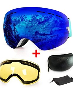 Skibrille-mit-Beschlag-und-UV-Schutz-fr-Wintersportarten-Snowboardbrille-mit-austauschbarer-sphrischer-Dual-Linse-fr-Mnner-Frauen-und-Jugendliche-fr-Schneemobil-Skifahren-oder-Skaten-0