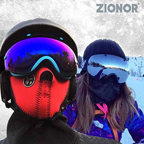 ZIONOR-XA-Skibrille-Snowboard-Brille-Schneebrille-fr-Mnner-Frauen-Herren-Damen-Anti-Nebel-UV-Schutz-KugelFrmige-Dual-Objektiv-Design-0-1
