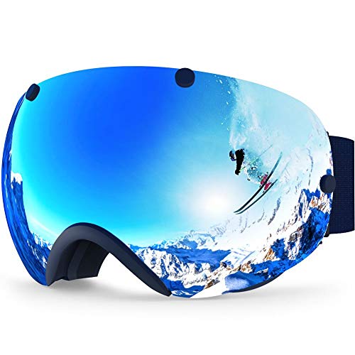 ZIONOR-XA-Skibrille-Snowboard-Brille-Schneebrille-fr-Mnner-Frauen-Herren-Damen-Anti-Nebel-UV-Schutz-KugelFrmige-Dual-Objektiv-Design-0
