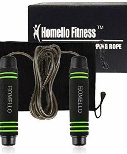 Homello-Springseil-Speed-Jump-Rope-Verstellbare-mit-Hautfreundlichen-Schaum-Griffe-und-Stahl-Seil-fr-Fitness-und-Boxen-Inklusive-Tragebeutel-0