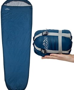 Outdoro-ultraleichter-Schlafsack-kleines-Packma-leicht-dnn-und-warm-Idealer-Sommerschlafsack-Mumienschlafsack-fr-Herren-Damen-Erwachsene-blau-0