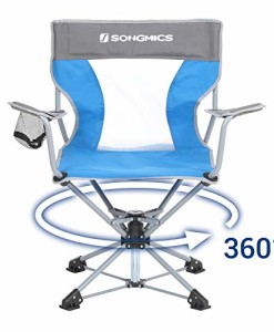 SONGMICS-Campingstuhl-klappbarer-Outdoor-Stuhl-drehbarer-Regiestuhl-mit-atmungsaktiver-Rckenlehne-und-Flaschenhalter-hoch-belastbar-max-Belastbarkeit-150-kg-0