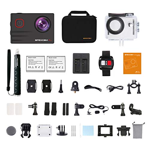2019-NEU-Apexcam-Pro-Action-Cam-4K-20MP-Sportkamera-WiFi-Unterwasserkamera-24G-Fernbedienung-Wasserdicht-40m-20-Zoll-LCD-Bildschirm-170--Weitwinkel-mit-Zwei-1200mAh-Batterien-externes-Mikrofon-0-5