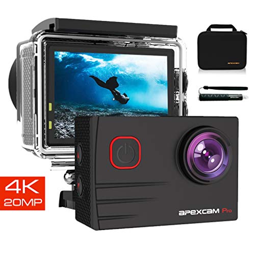 2019-NEU-Apexcam-Pro-Action-Cam-4K-20MP-Sportkamera-WiFi-Unterwasserkamera-24G-Fernbedienung-Wasserdicht-40m-20-Zoll-LCD-Bildschirm-170--Weitwinkel-mit-Zwei-1200mAh-Batterien-externes-Mikrofon-0