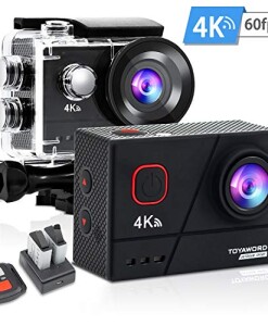 Toyaword-Action-Cam-Real-4K-60FPS-20MP-Sportkamera-40M-wasserdichte-Unterwasserkamera-Digitale-WiFi-actioncam-mit-EIS-Sensor-24G-Fernbedienung-externem-Mikrofon-und-Montage-Zubehr-Kit-0
